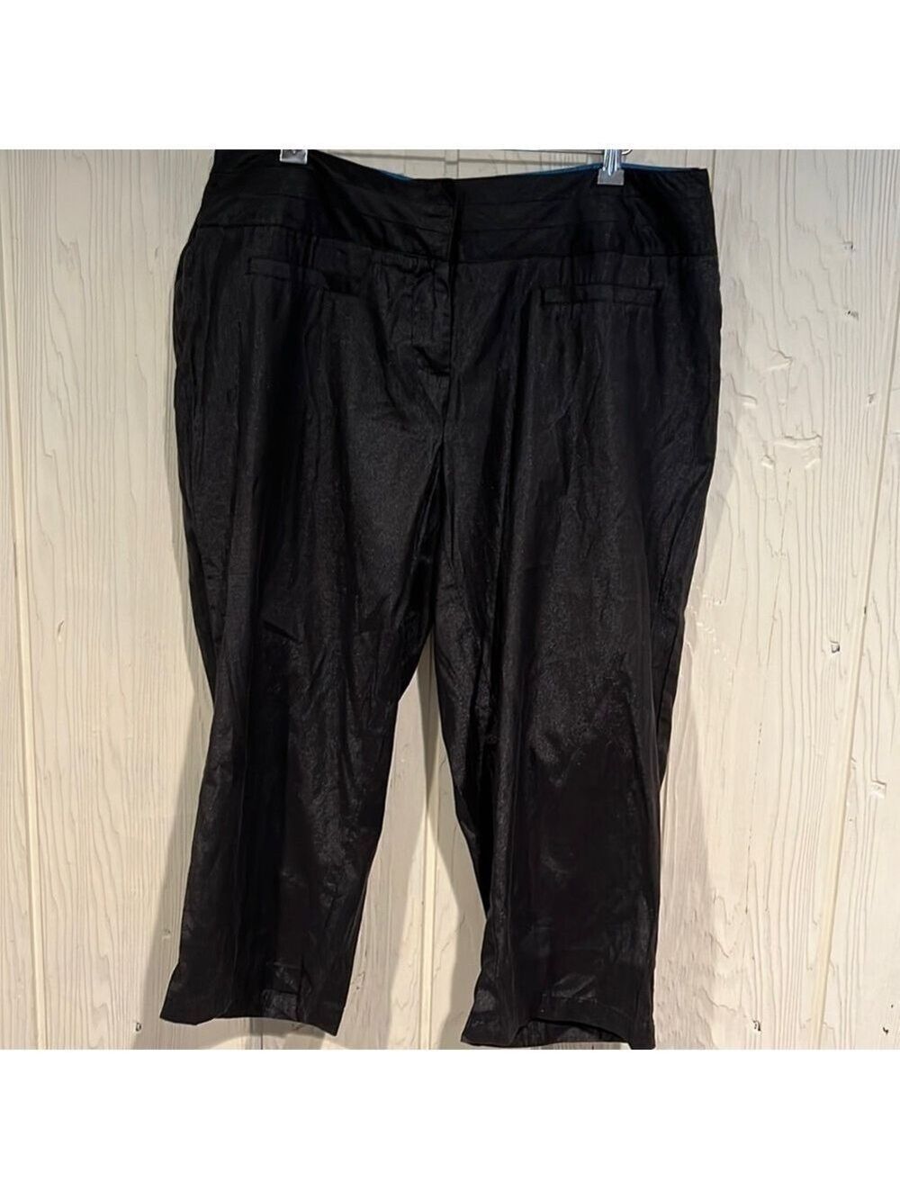 Ashley Stewart Crop Pants Sheen Fabric Size 16